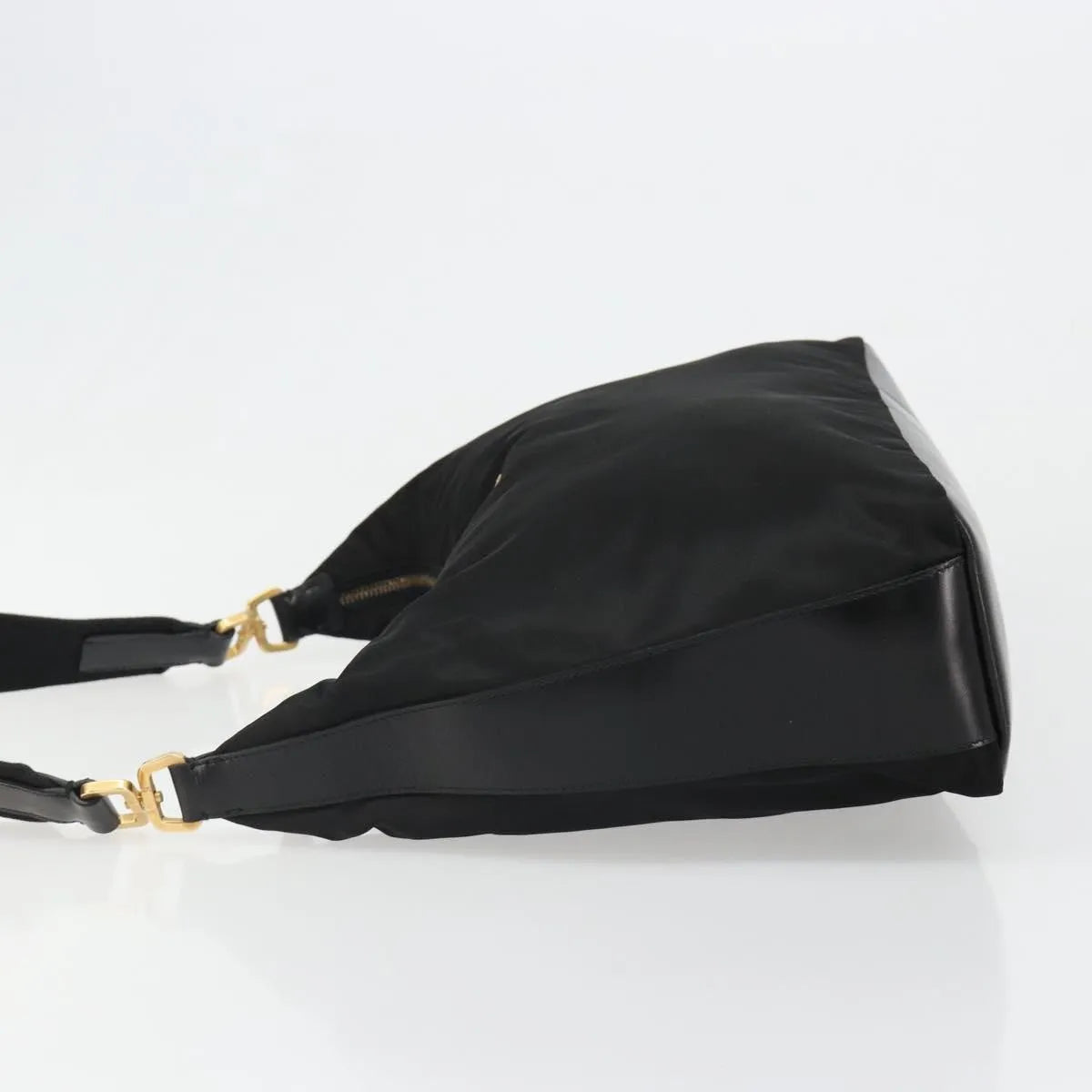 Prada Shoulder Python, Black, Nylon, Shoulder Bag