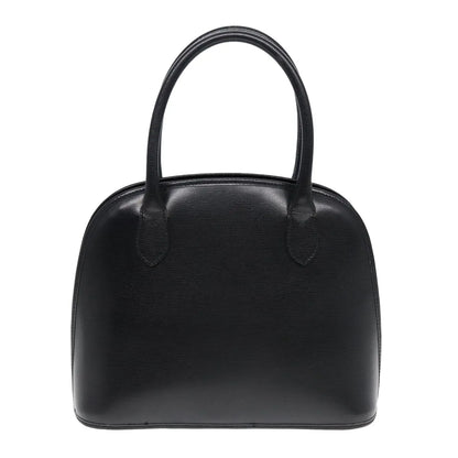 Celine Circle Logo Leather, Black, Leather, Handbag