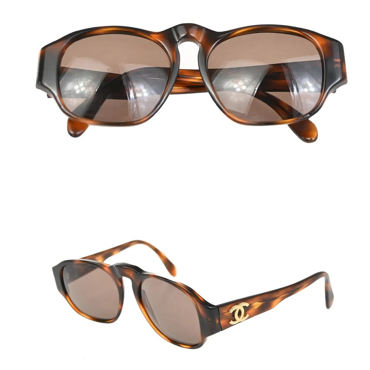 Chanel Logo CC Plastic, Brown, Plastic, Sunglasses