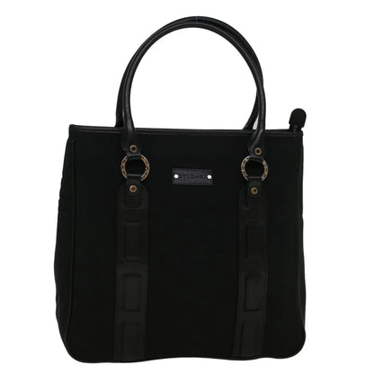 Bvlgari Vintage Canvas, Black, Canvas, Tote Bag