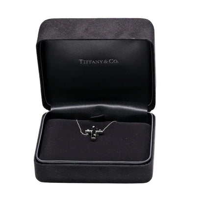 Tiffany & Co. Cross Pendant Platinum and Diamonds, Silver, Platinum, Necklace