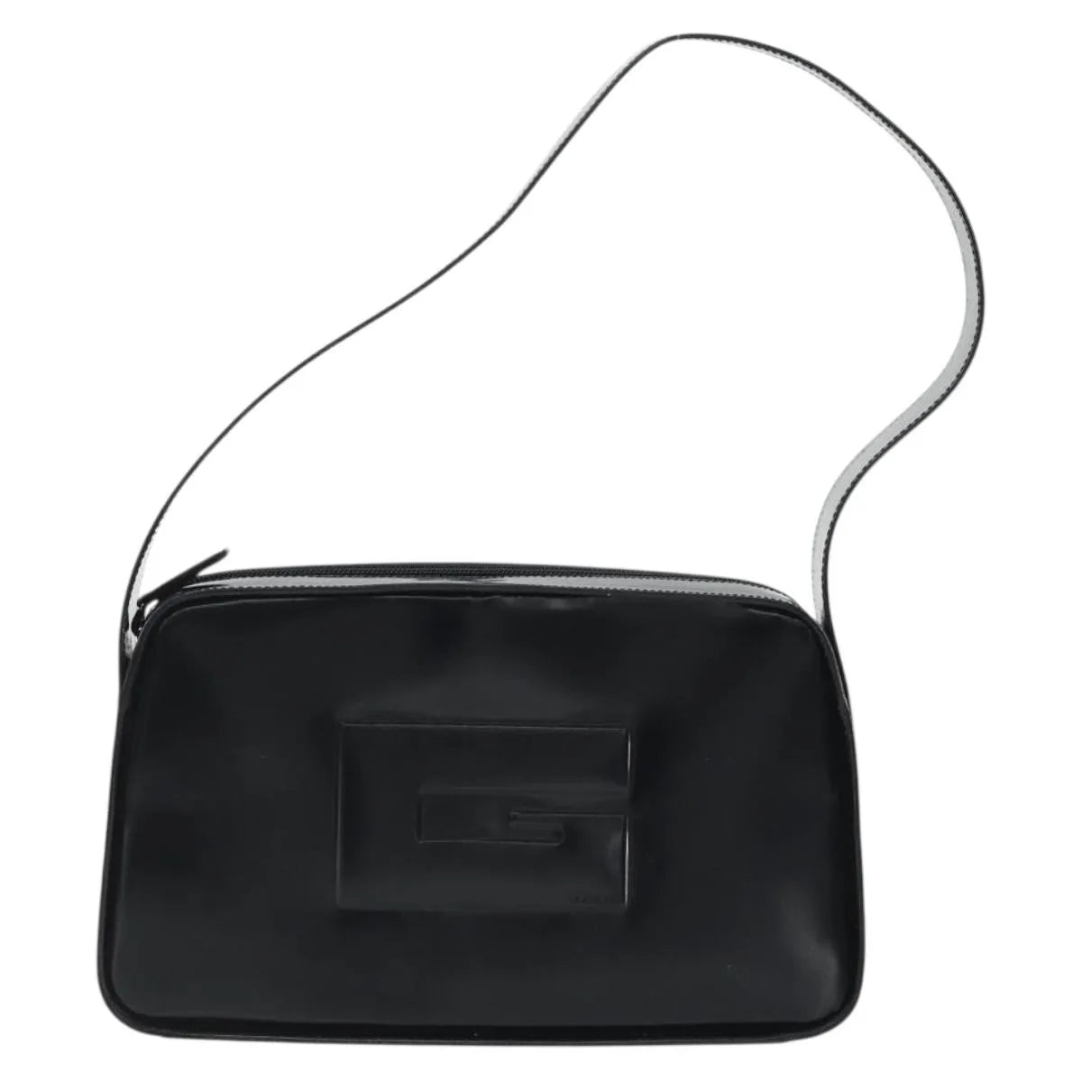 Gucci Vintage G logo Leather, Black, Patent Leather, Shoulder Bag
