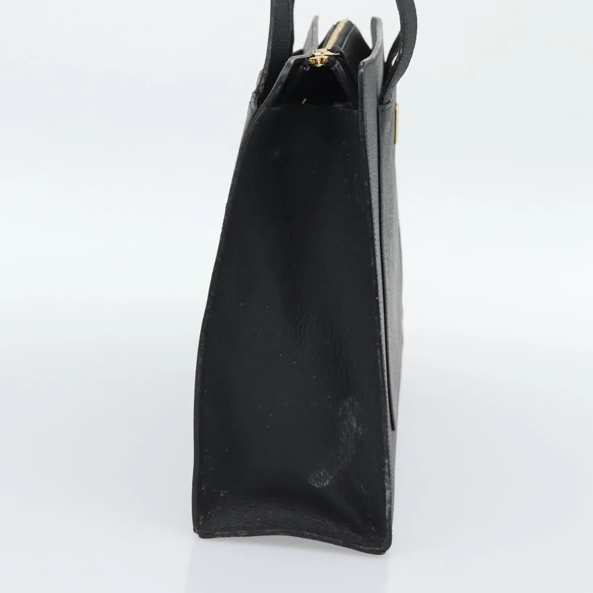 Saint Laurent Vintage Leather, Black, Leather, Tote Bag