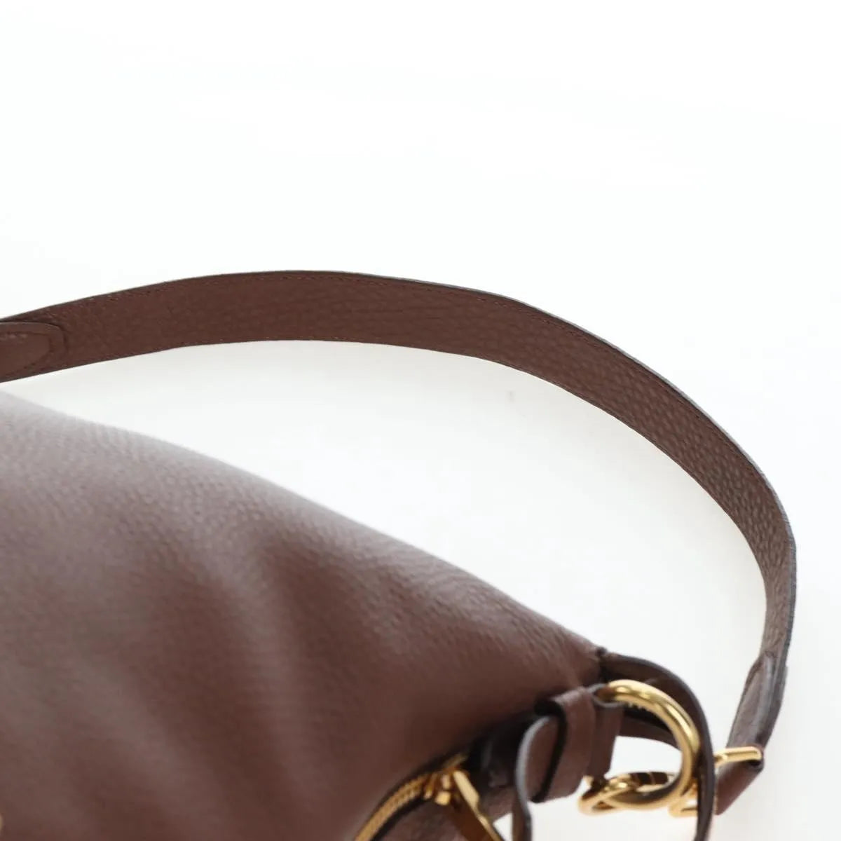Prada Side Zip Hobo Soft Calf, Brown, Leather, Shoulder Bag