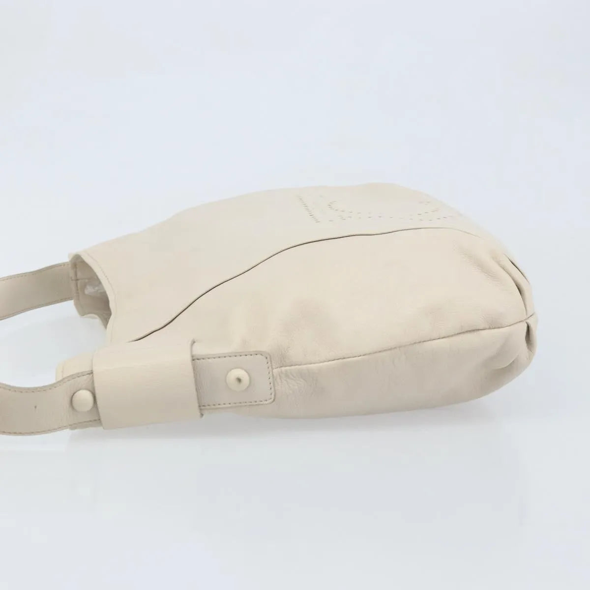 Salvatore Ferragamo Vintage Gancini Hobo Leather, White, Leather, Shoulder Bag