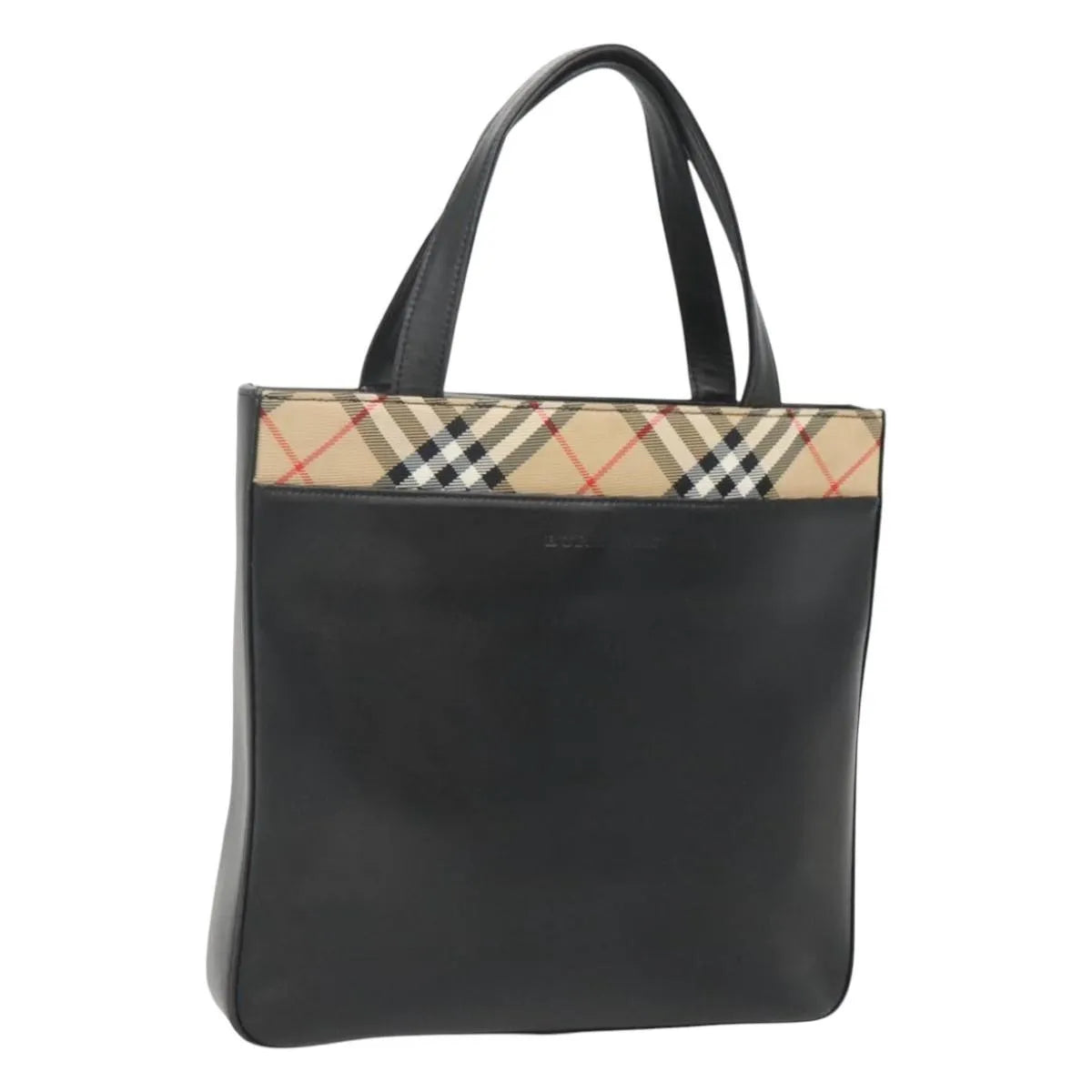 Burberry Nova check Canvas and Leather, Black, Leather, Handbag