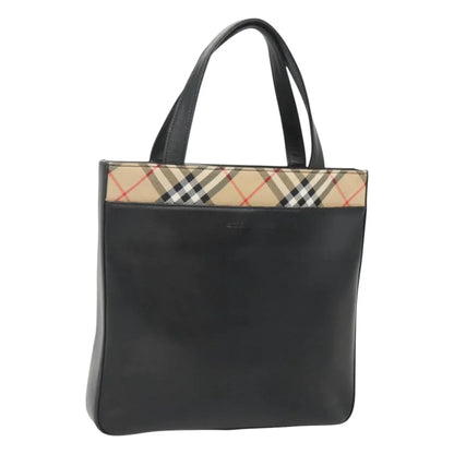 Burberry Nova check Canvas and Leather, Black, Leather, Handbag