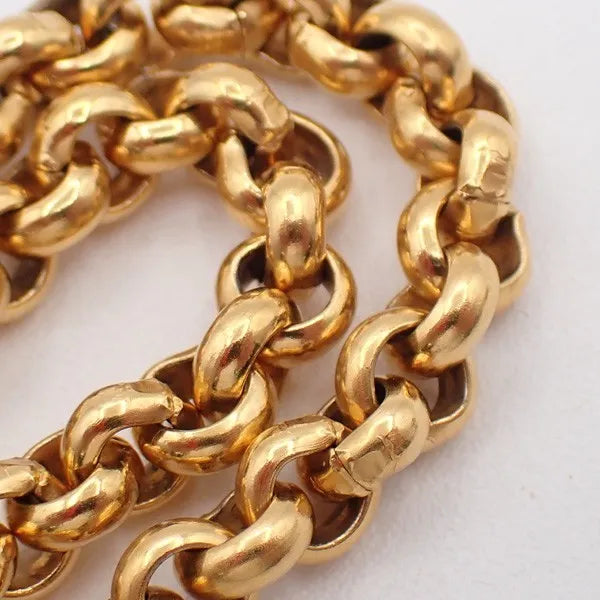 Chanel Vintage CC Heart Pendant Long Metal, Gold, Gold Plated, Necklace
