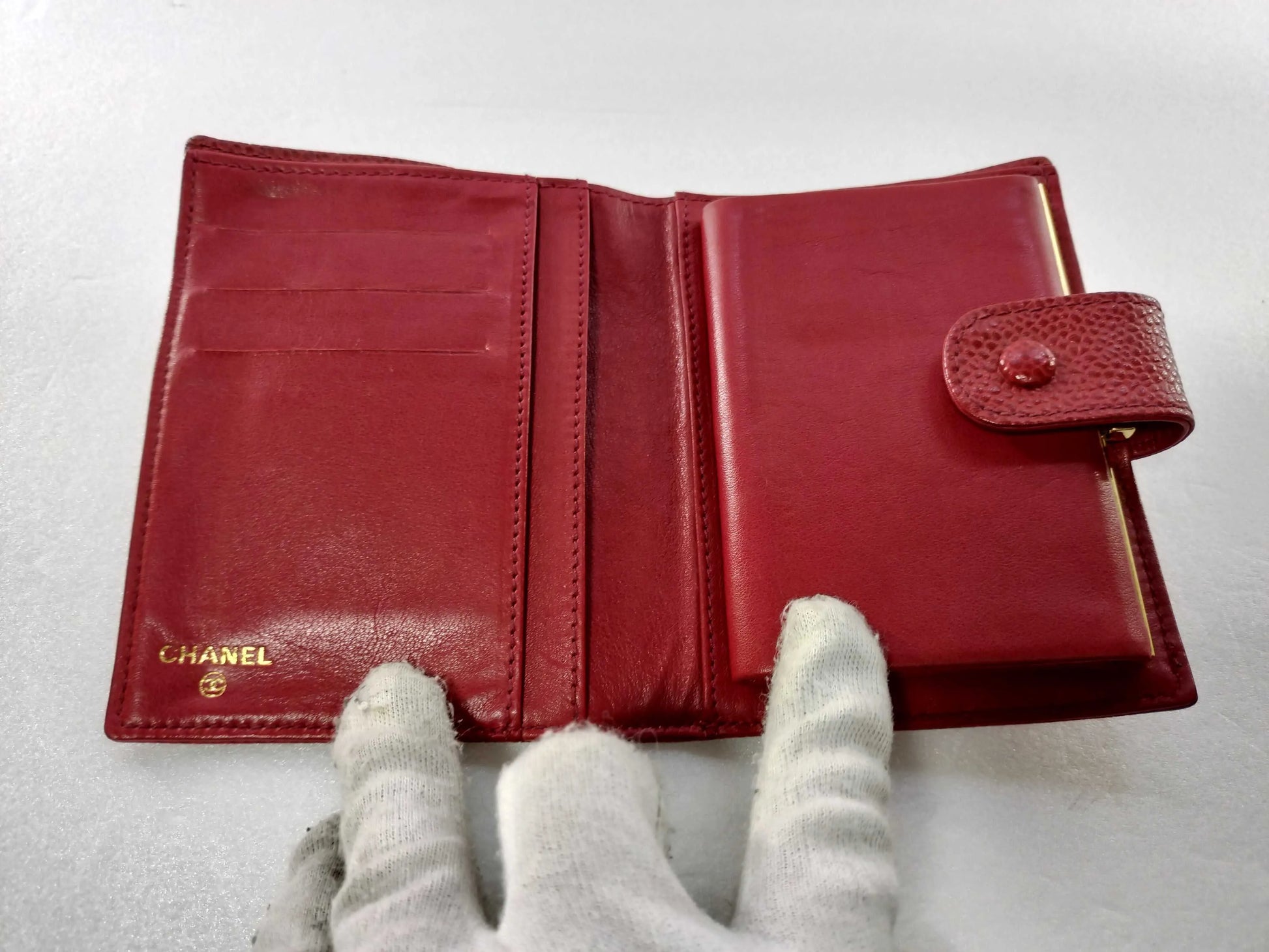 Chanel Timeless CC French Caviar, Red, Calfskin, Wallet