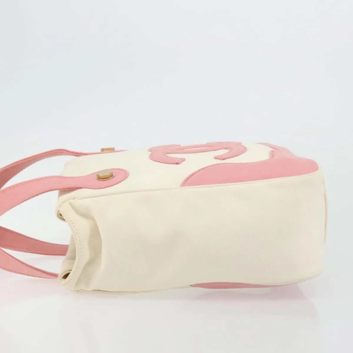 Chanel Vintage CC Tote Canvas, Beige, Canvas, Tote Bag