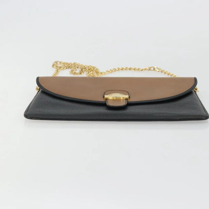 Christian Dior Vintage Chain Flap Leather, Black, Leather, Shoulder Bag