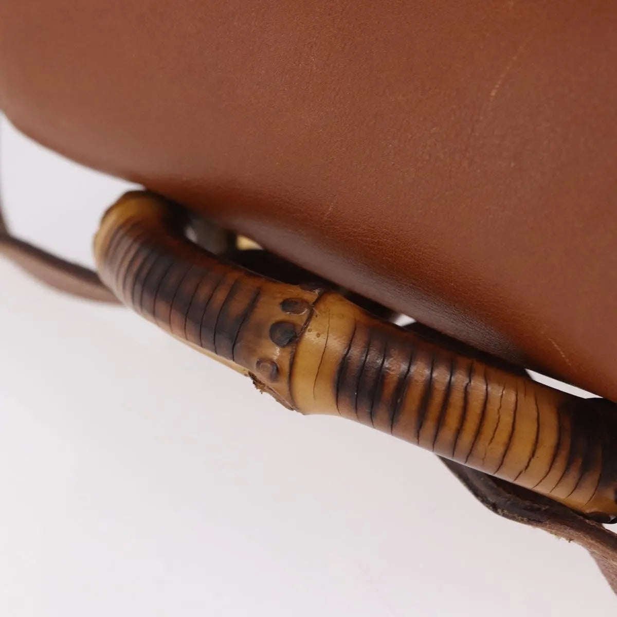 Gucci Vintage Bamboo Leather, Brown, Leather, Backpack