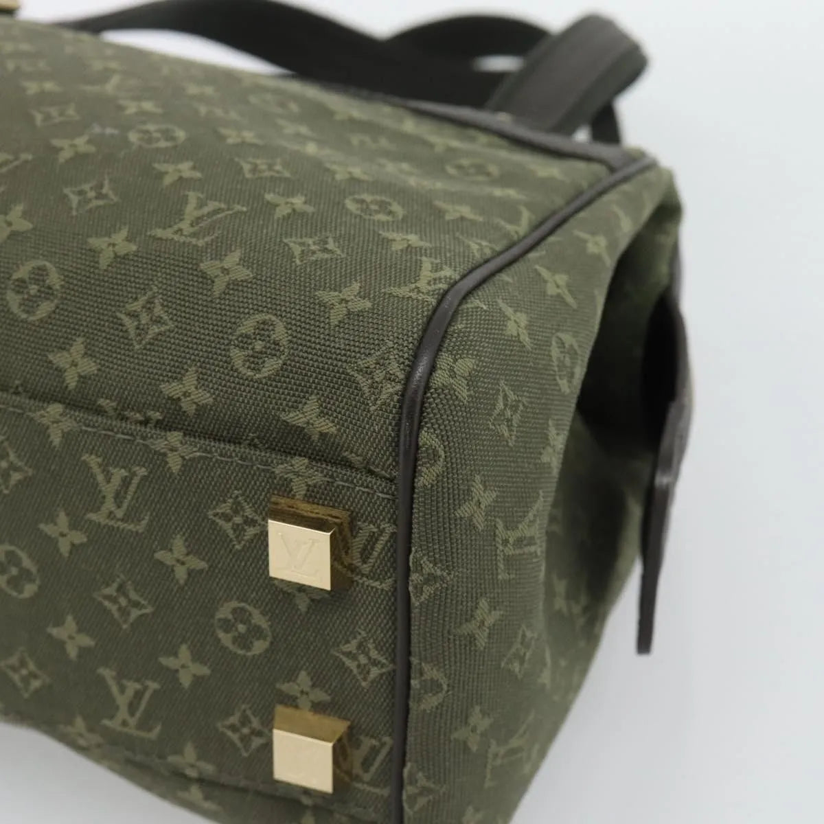 Louis Vuitton Joséphine Mini Lin, Khaki, Canvas, Handbag