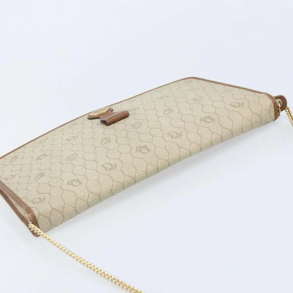Christian Dior Vintage Honeycomb chain Canvas, Beige, Canvas, Shoulder Bag