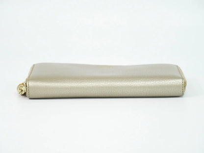 Gucci Bamboo Tassel Zip Leather, Gold, Leather, Wallet