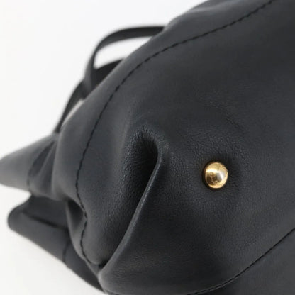 Salvatore Ferragamo W Chain Tote Leather, Black, Leather, Handbag