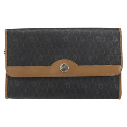 Christian Dior Vintage Honeycomb chain Canvas, Black, Canvas, Shoulder Bag