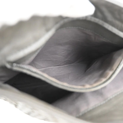 Bottega Veneta Flat Messenger Intrecciato Nappa, Gray, Leather, Shoulder Bag