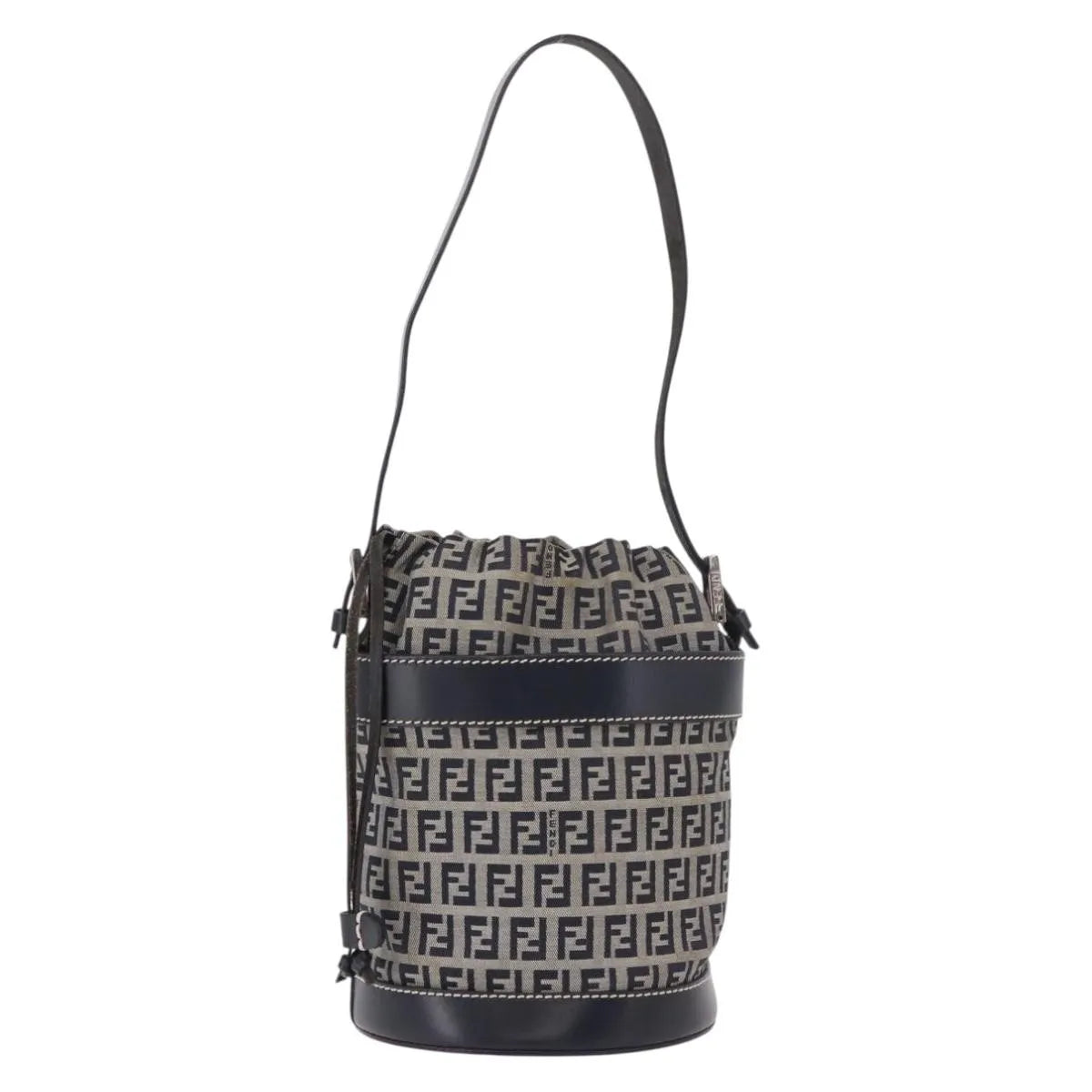 Fendi Zucchino Canvas, Navy, Canvas, Handbag