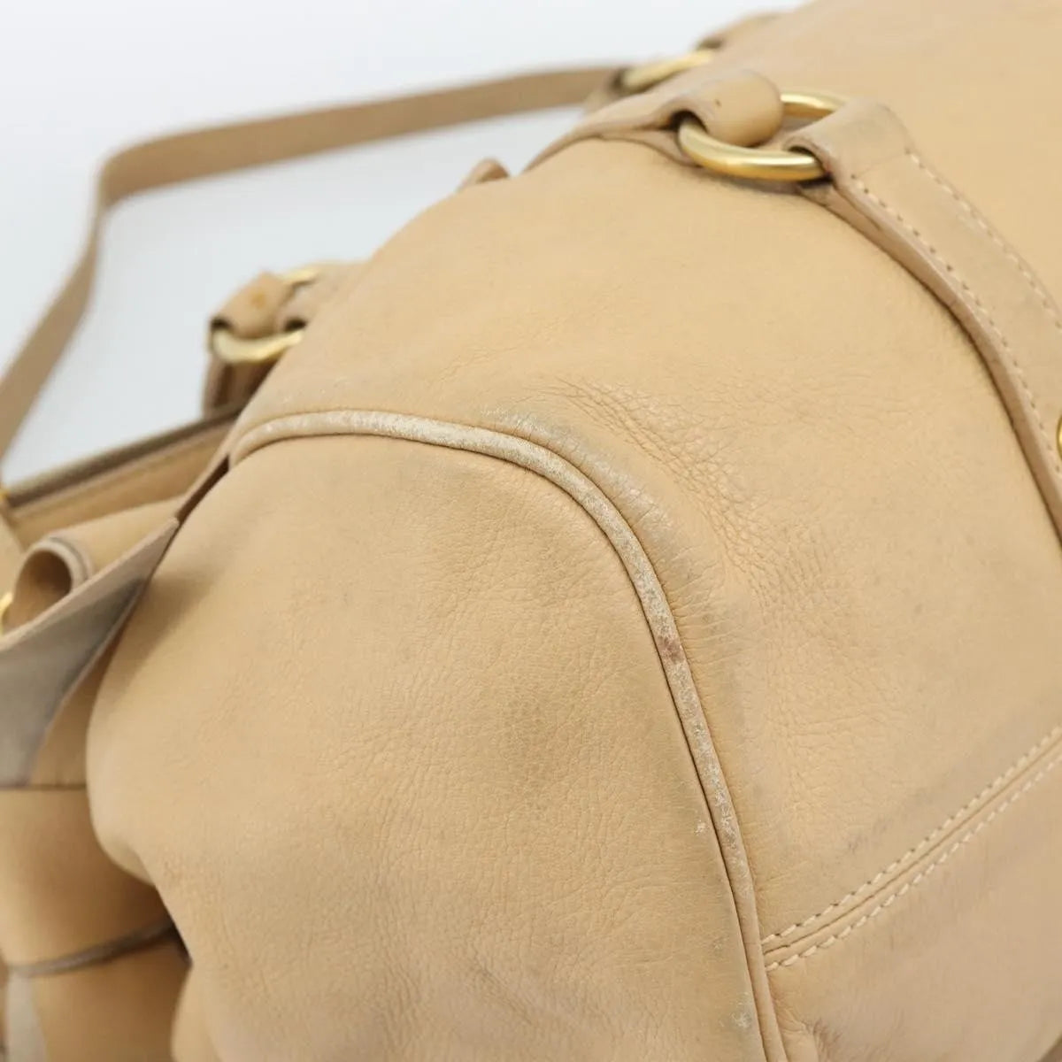 Miu Miu Convertible Satchel Leather, Beige, Leather, Handbag