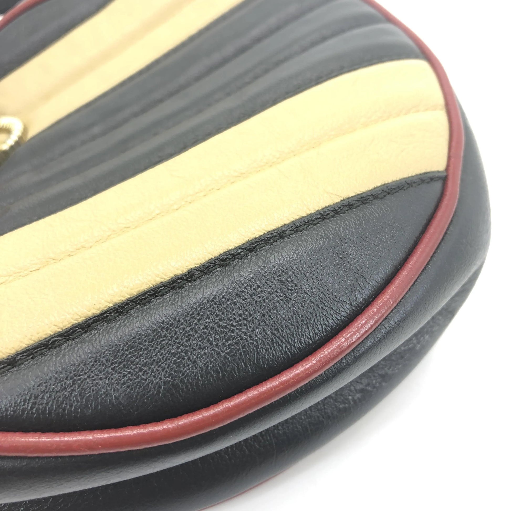 Gucci GG Marmont Round Diagonal Quilted Leather, Black, Leather, Shoulder Bag