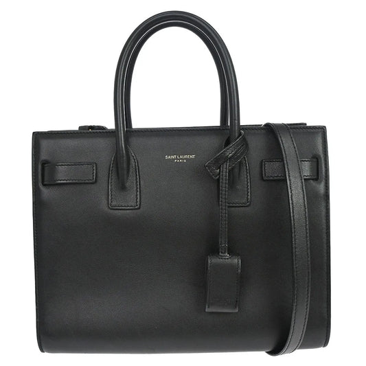 Saint Laurent Sac de Jour Leather, Black, Leather, Handbag