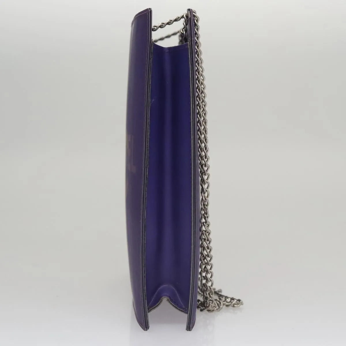 Chanel Vintage Holographic Chain Tote Vinyl, Purple, Plastic, Tote Bag