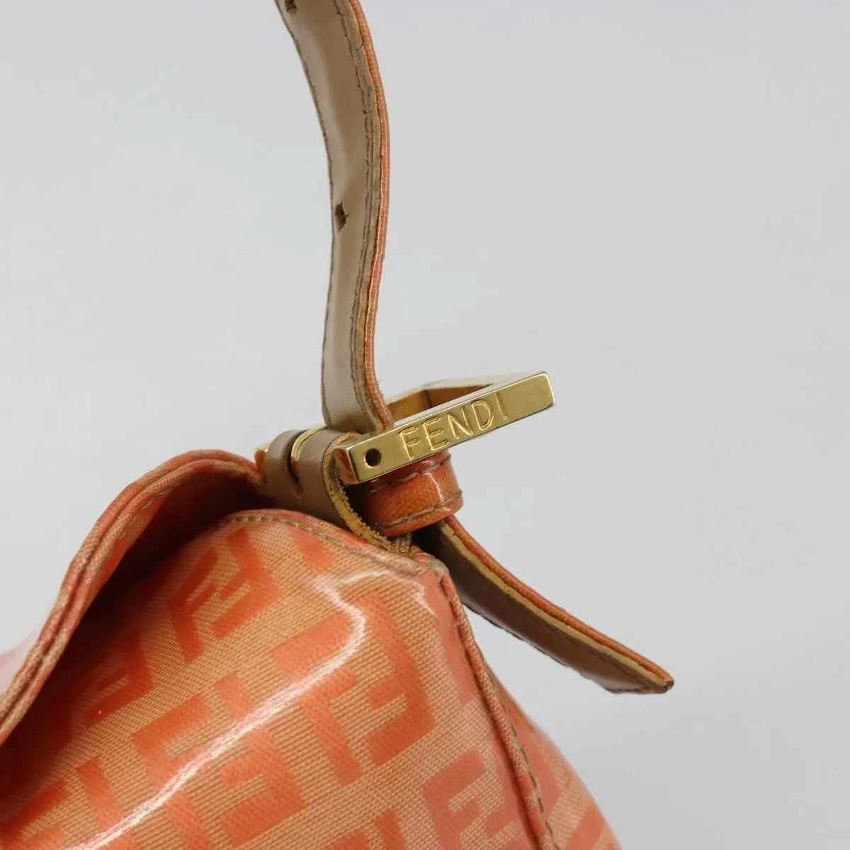 Fendi Zucchino Canvas Mamma Baguette canvas, Orange, Canvas, Shoulder Bag