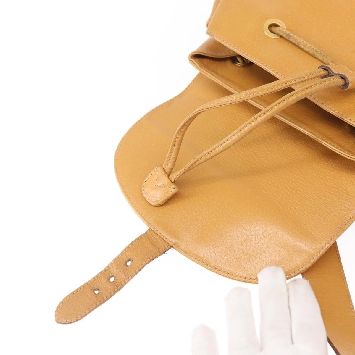 Gucci Vintage Bamboo Leather, Brown, Leather, Backpack