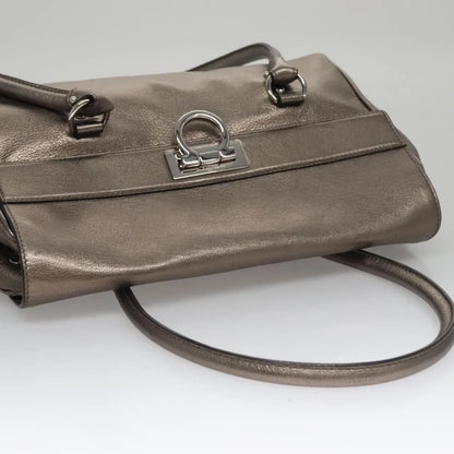 Salvatore Ferragamo Sofia Satchel Leather, Silver, Leather, Handbag