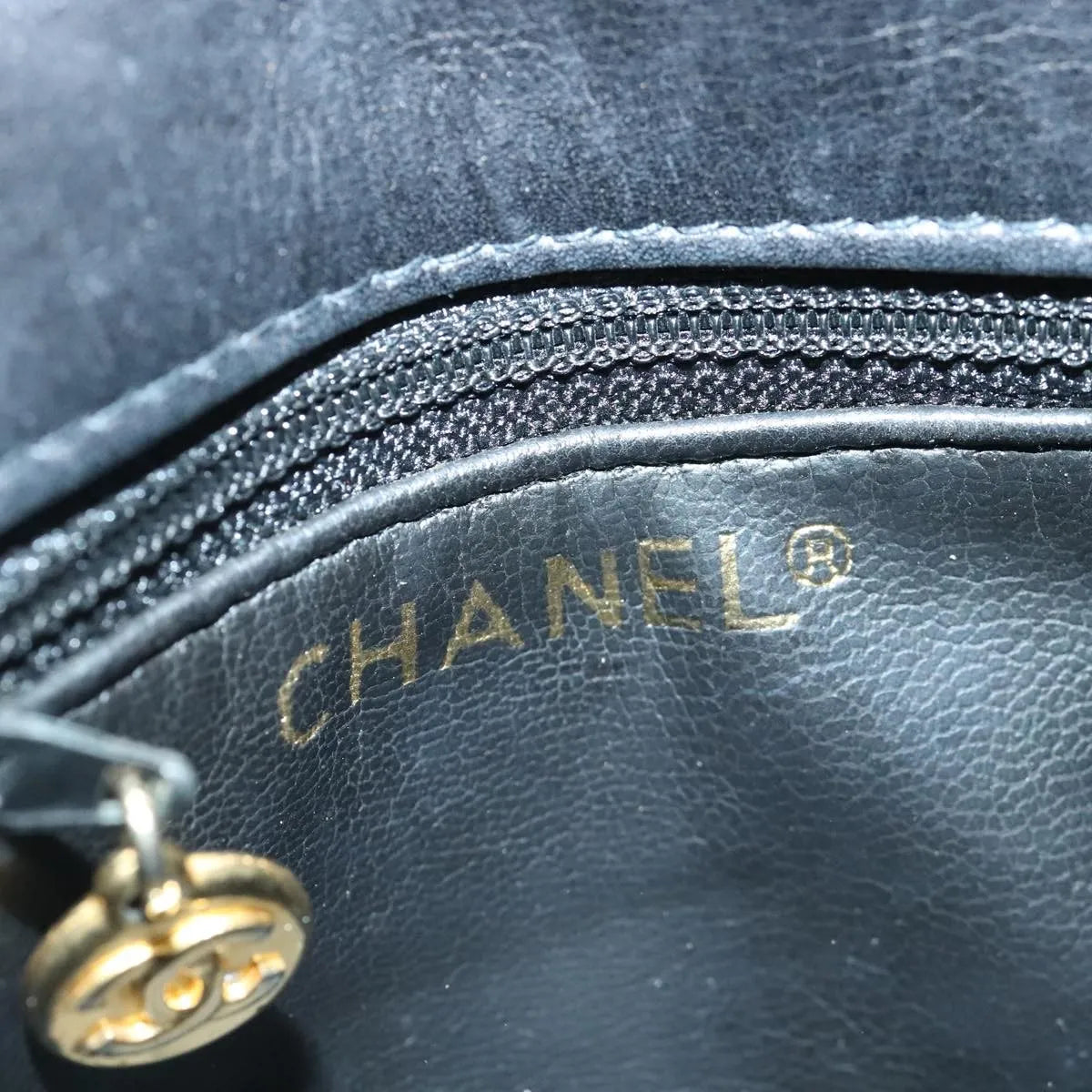 Chanel Vintage CC Waist Lambskin, Black, Leather, Shoulder Bag