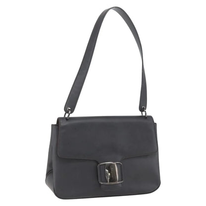 Salvatore Ferragamo Vala Leather, Black, Leather, Shoulder Bag