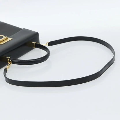 Salvatore Ferragamo Convertible Top Handle Leather, Black, Leather, Handbag
