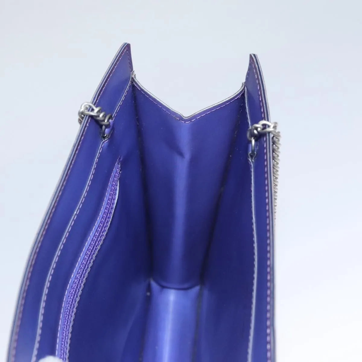 Chanel Vintage Holographic Chain Tote Vinyl, Purple, Plastic, Tote Bag