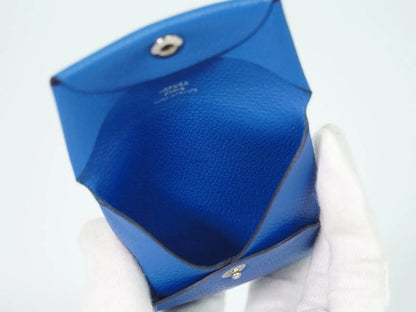 Hermes Bastia Coin Purse Leather, Blue, Leather, Wallet