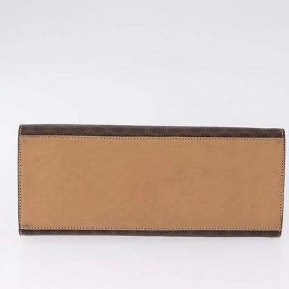 Celine Vintage Macadam Canvas and Leather, Brown, Canvas, Handbag