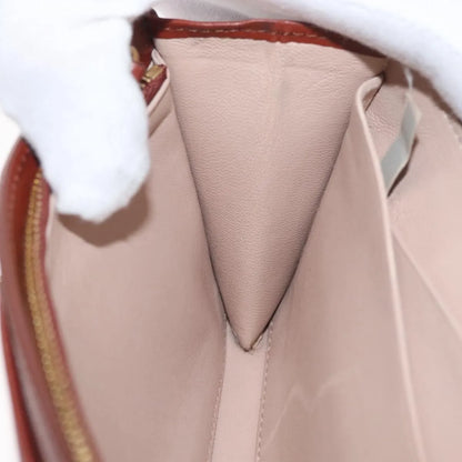Chloe Aby Chain Leather, Brown, Leather, Shoulder Bag
