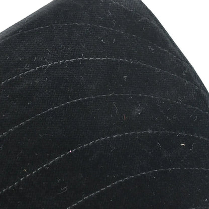 Chanel Vintage Crescent Flap Horizontal Quilted Velvet, Black, Velvet, Shoulder Bag