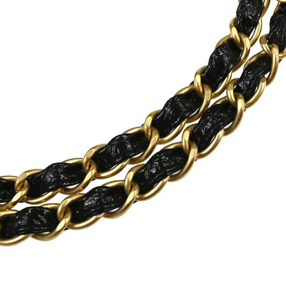Chanel Rock and Chain Flap Patent Vinyl, Black, Patent Leather, Shoulder Bag
