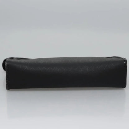 Christian Dior Vintage Honeycomb Zip Coated Canvas, Black, Canvas, Clutch