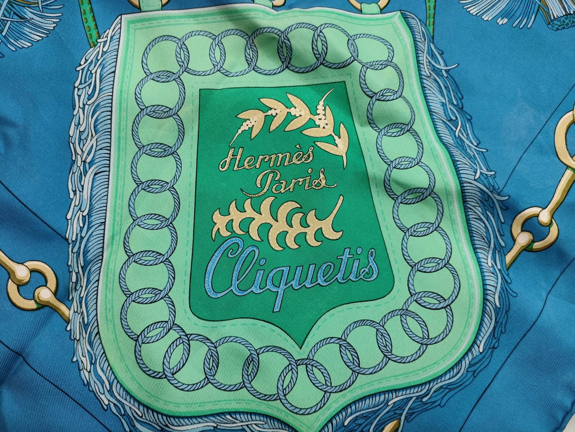 Hermes Carré 90 Silk multicolor, Blue, Cotton, Scarf