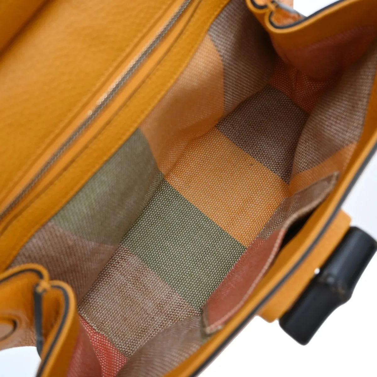 Gucci Bamboo Daily Top Handle Leather, Orange, Leather, Handbag