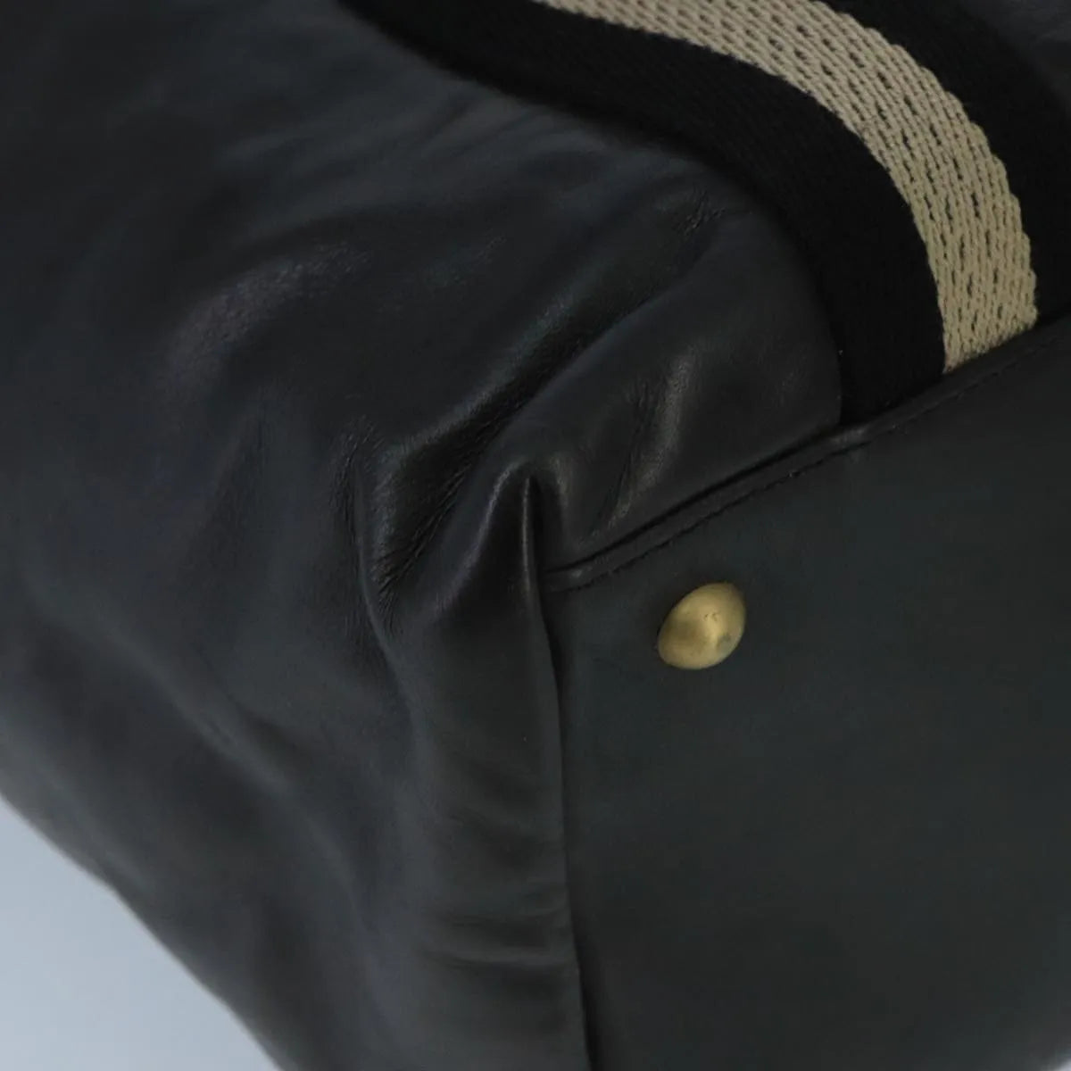 Bally Vintage Leather, Black, Leather, Tote Bag