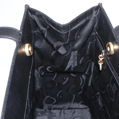 Salvatore Ferragamo Vintage Vara Bow Tote Lizard Embossed Leather, Black, Leather, Tote Bag