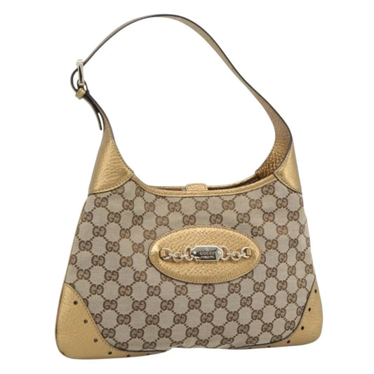 Gucci Vintage Jackie O Chain Hobo GG Canvas, Beige, Canvas, Handbag