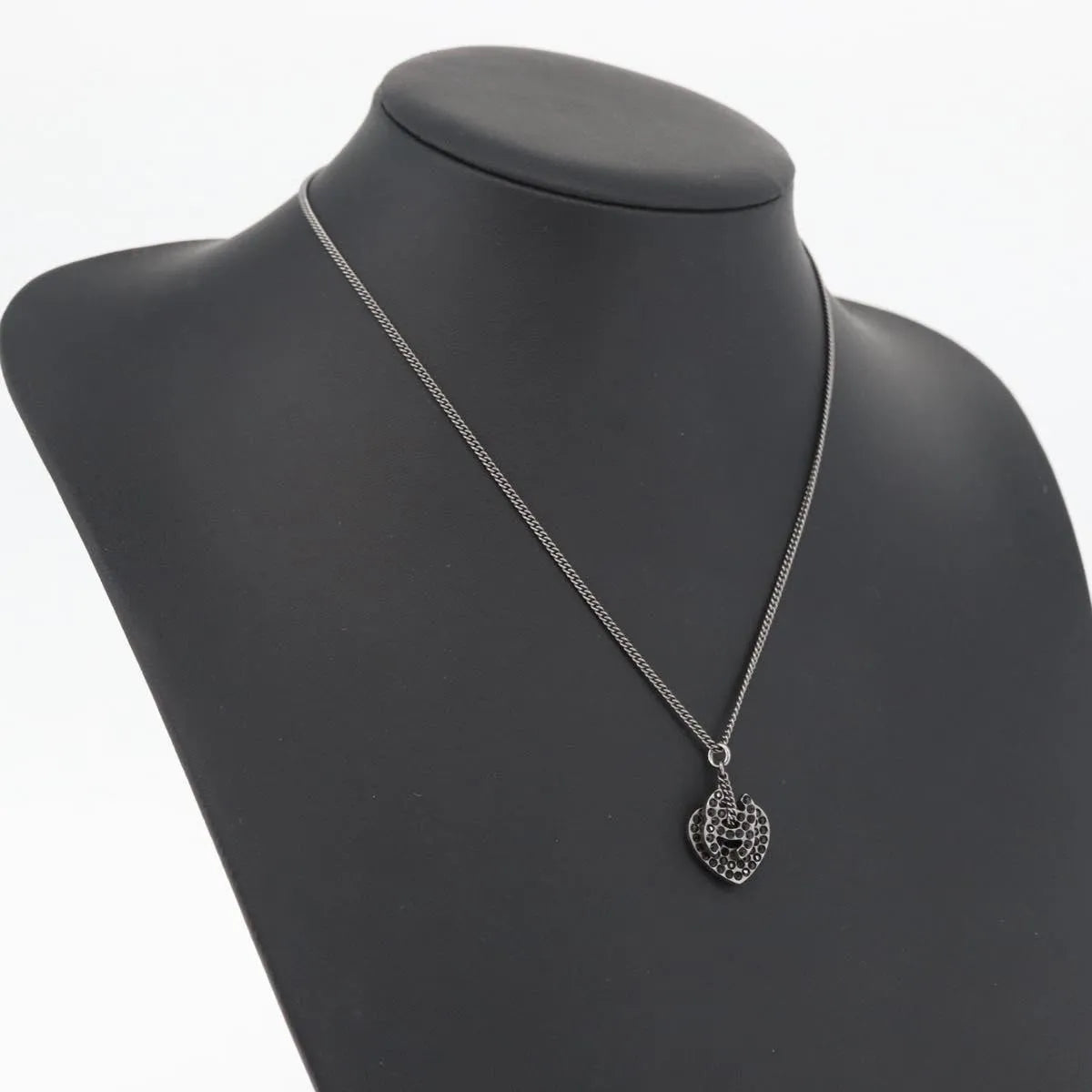 Chanel Coco Long Metal with Faux Pearls and Crystals, Black, Metal, Necklace