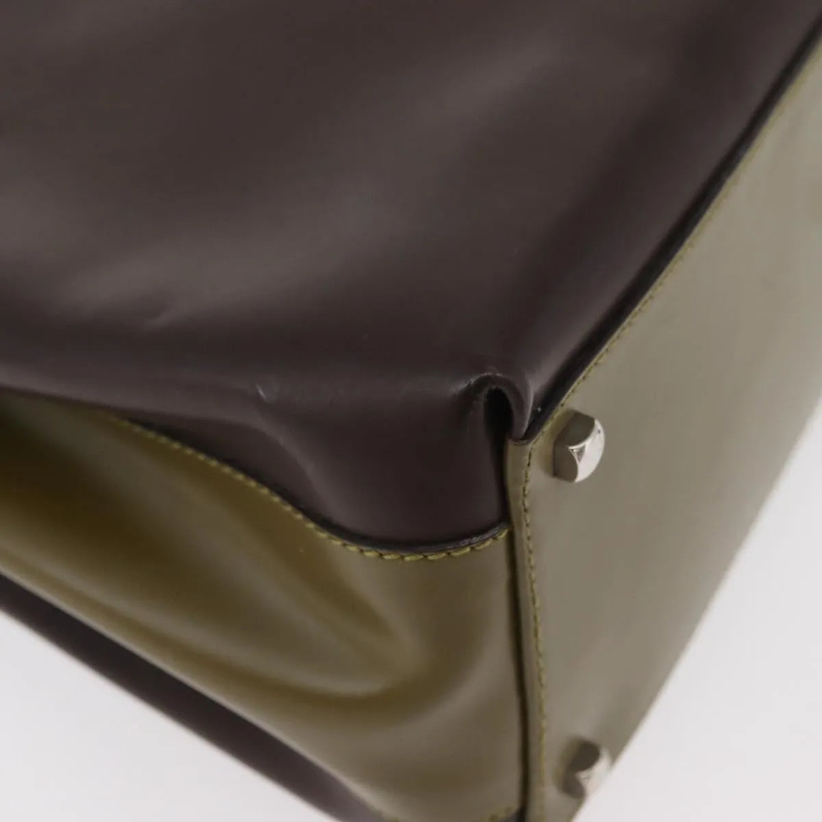 Salvatore Ferragamo Double Gancini Side Buckle Tote Patent Leather, Brown, Patent Leather, Handbag