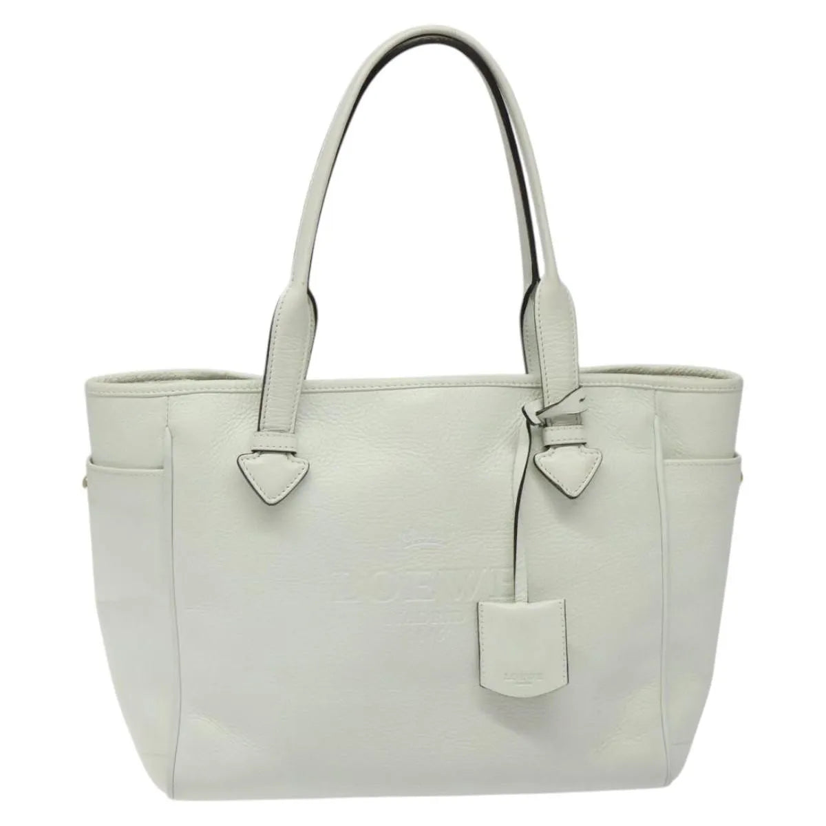 Loewe Heritage Tote Leather, White, Leather, Tote Bag