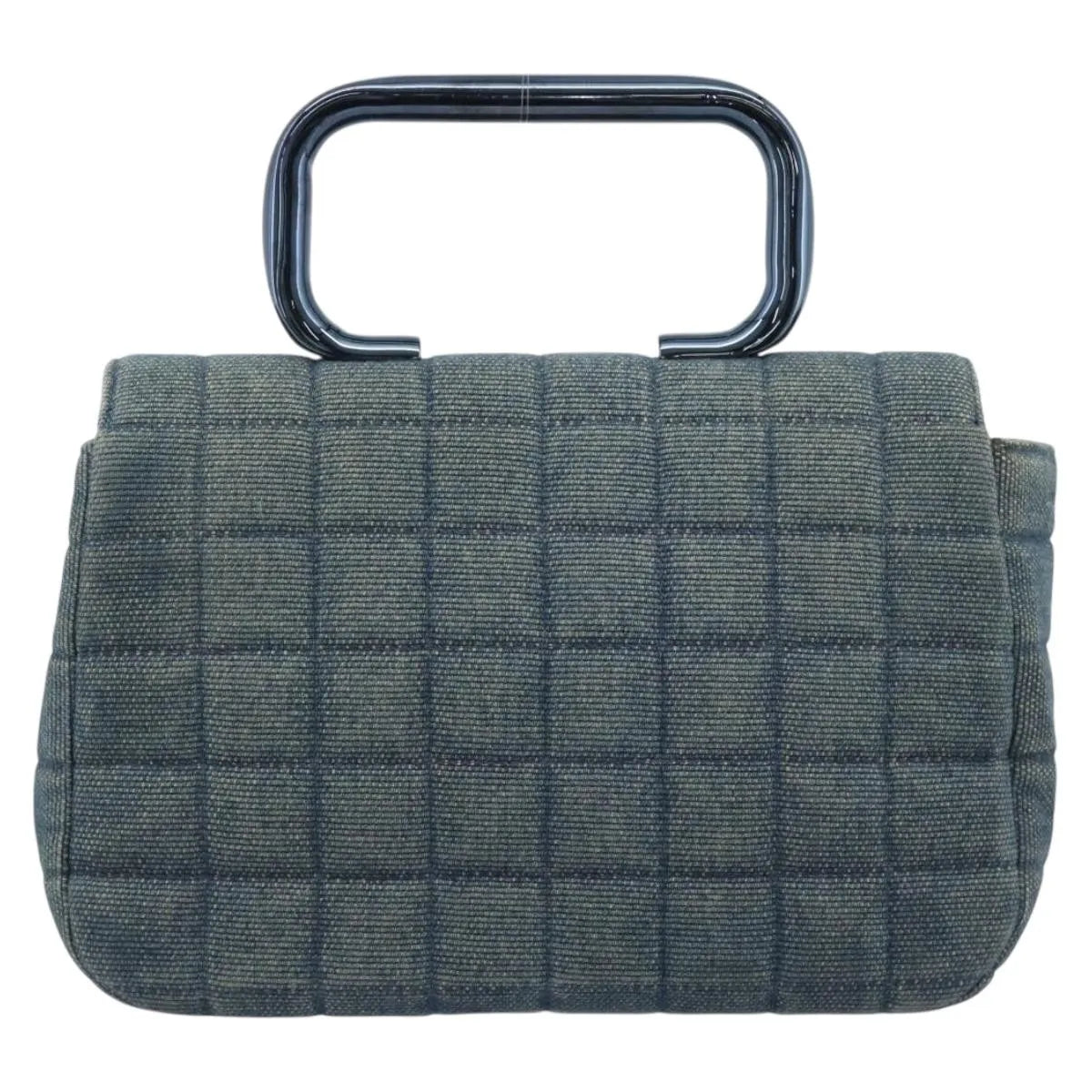 Chanel Chocolate Bar Mademoiselle Top Handle Quilted Denim, Blue, Canvas, Handbag