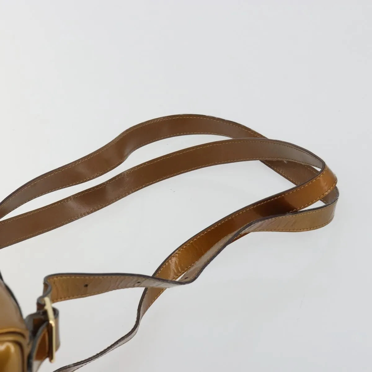 Gucci Vintage Bamboo Patent, Gold, Patent Leather, Backpack